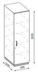 Armadio da laboratorio 1 anta battente mm 600x500x2020 h